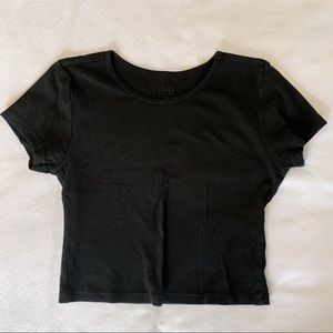 NWOT J Galt Basic Black Crop Top